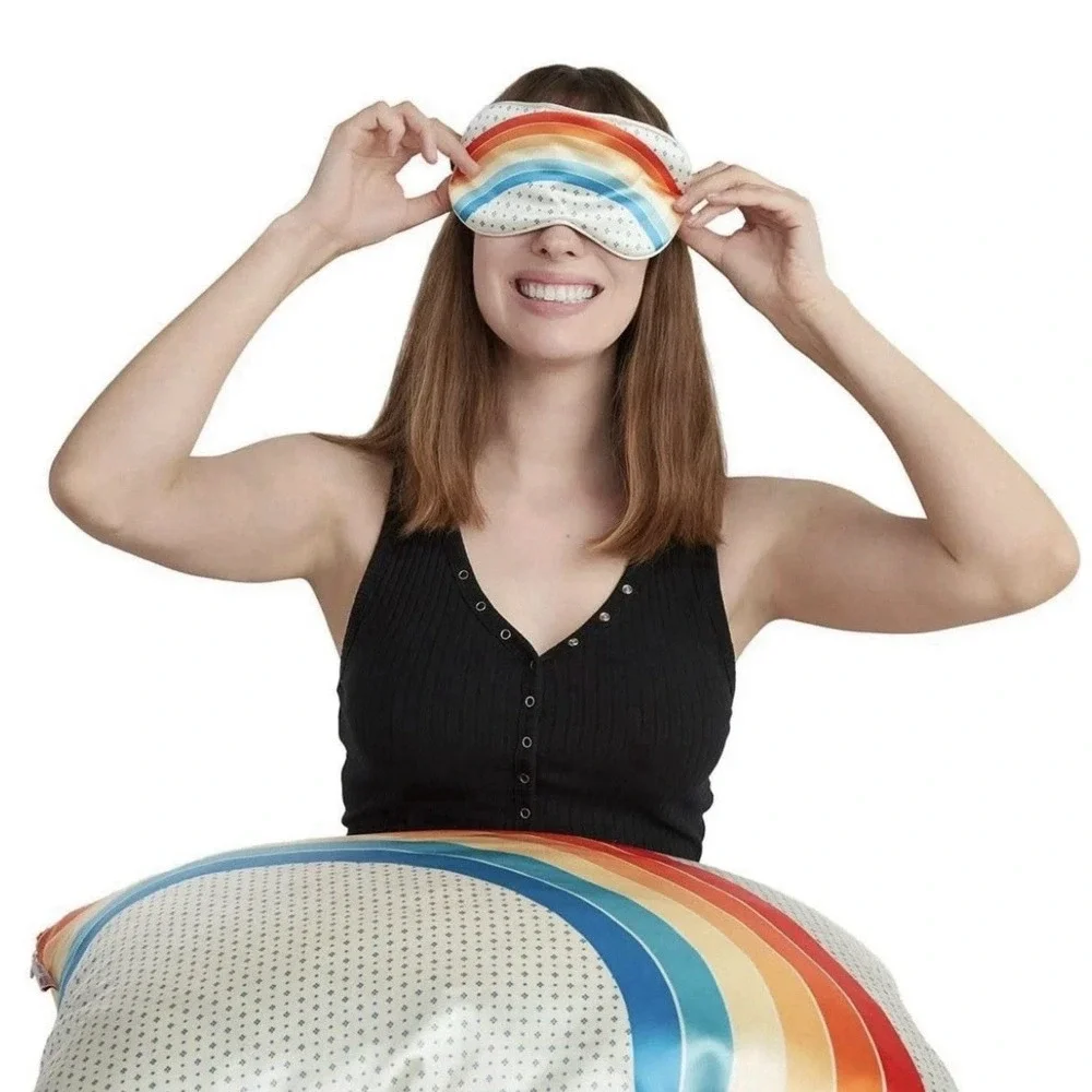 2 Pack - Kitsch x Stranger Things Rainbow Room 2 Satin Pillowcases & 2 Eyemasks